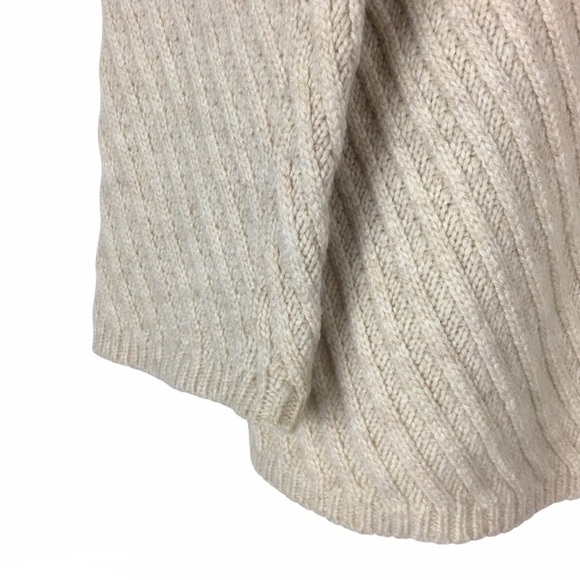 J JILL Sweater Wool Cashmere Mock Neck Ribbed Neutral Minimalist Size Medium - Picture 9 of 11